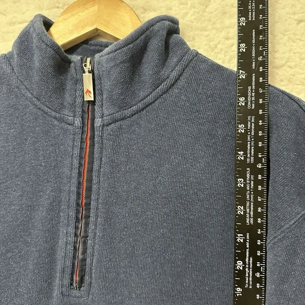ORVIS Men's Navy Blue 1/4 Zip Pullover‎ Sweater Size Large